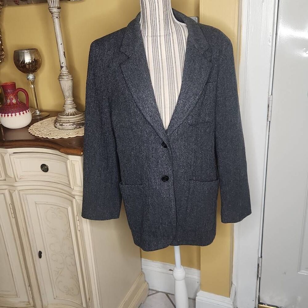 Vintage Jones Jeans wool gray blazer womens size 10